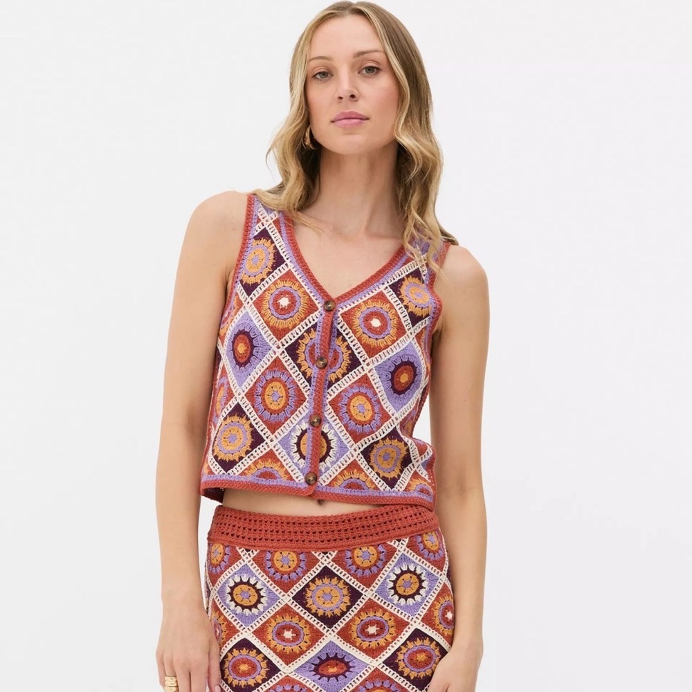 Rita Ora x Primark | Crochet Vest, Boho, 60% Cotton, size L